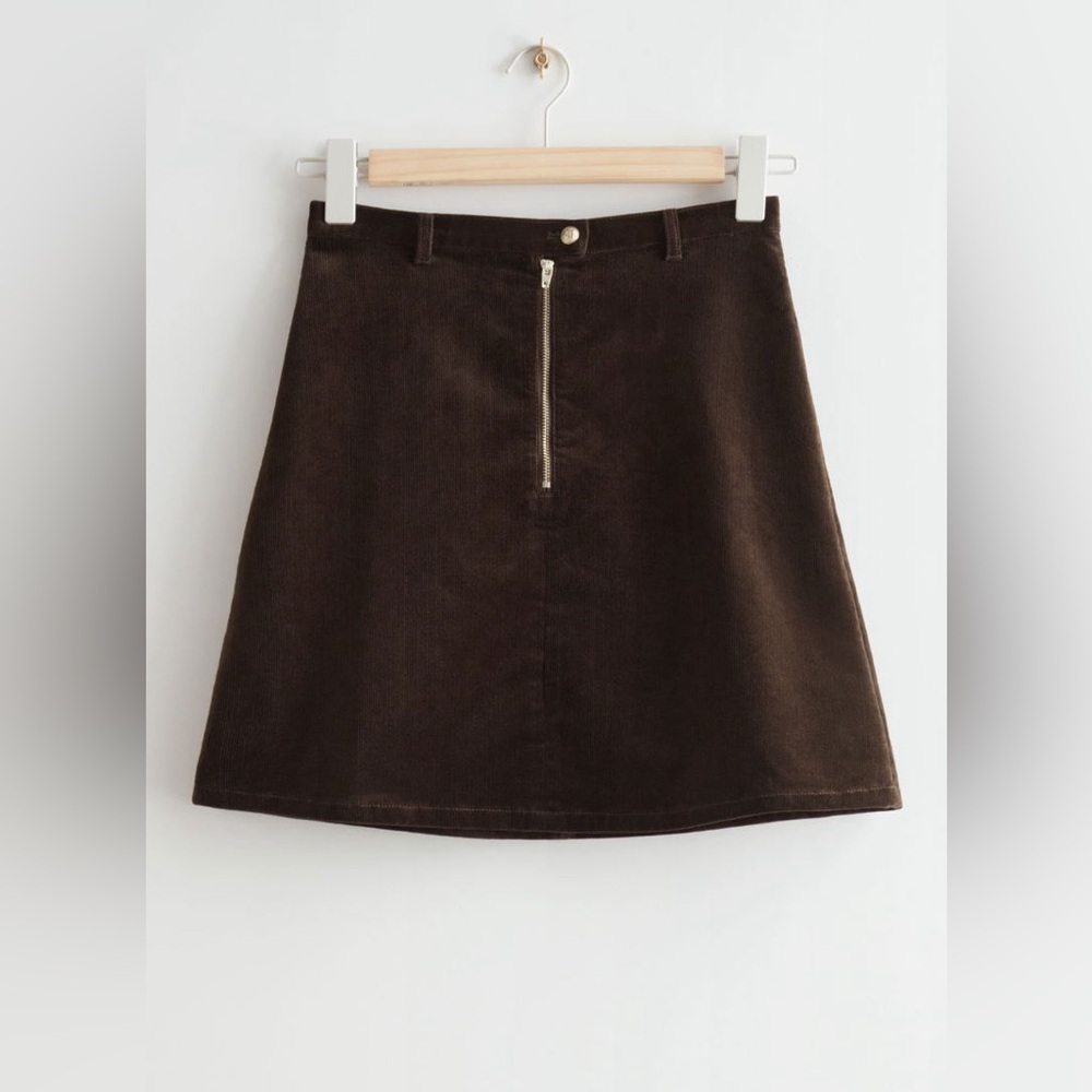 & Other Stories Brown corduroy mini skirt, size 0 NWOT - Picture 1 of 8